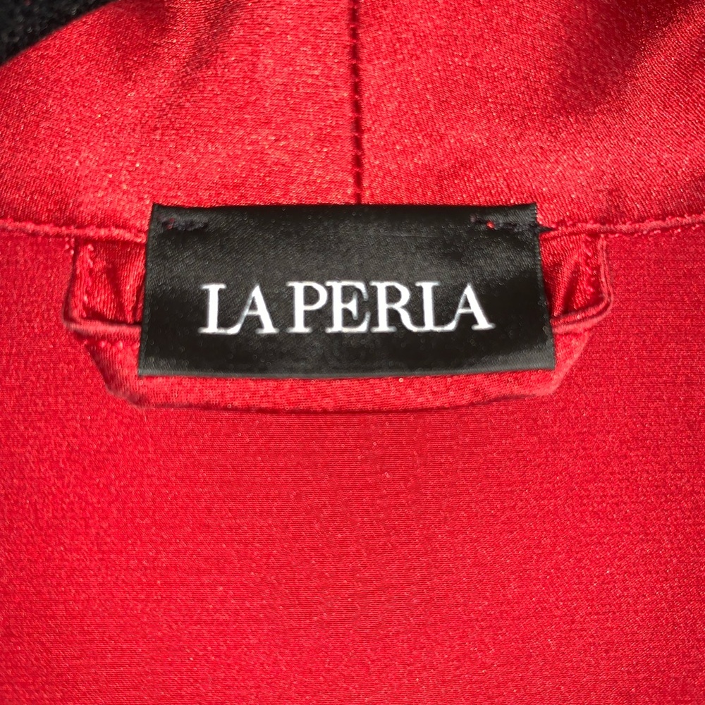 La Perla Silk Dressing Gown Dress Maxi Robe Large Red - Picture 3 of 4